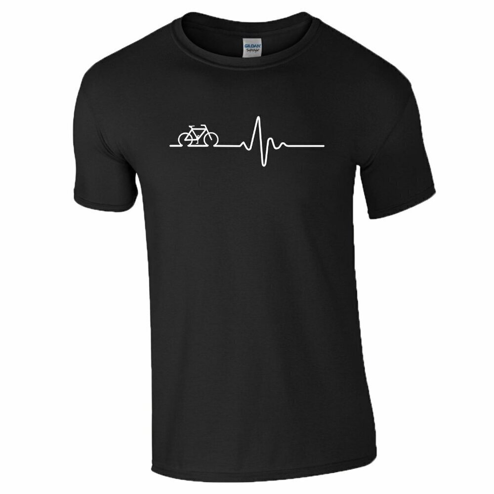 Cycle Heartbeat Mountain Bike T-Shirt Marathon Cycling Gift Graphic Tee
